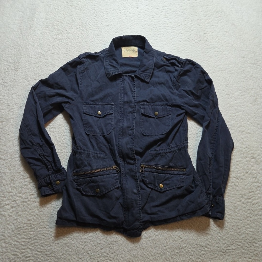 Lily Aldridge for Velvet Blue Jacket‎ Cotton Size XS Zip Up Military Style